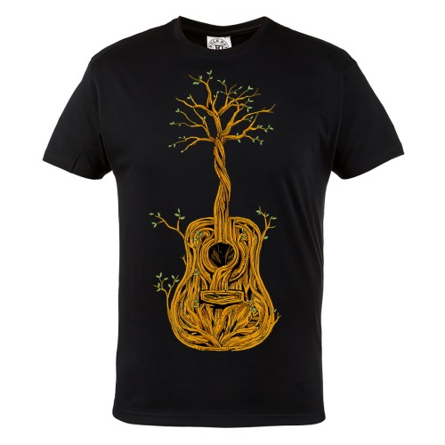MĘSKA KOSZULKA MUZYCZNA DLA MUZYKA GITARA RETRO 