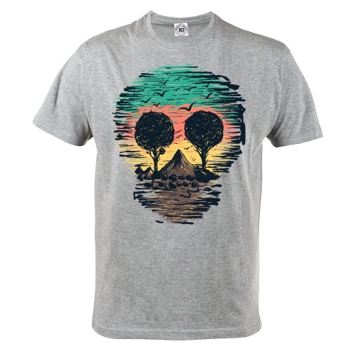 KOSZULKA MĘSKA CASUAL CZASZKA SKULL MOUNTAINS