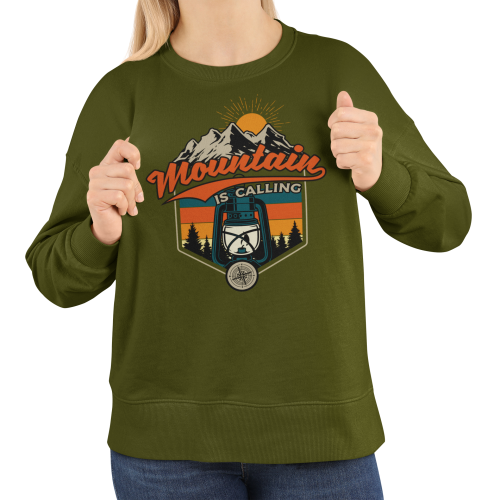Bluza damska z nadrukiem góry Mountain Is Calling – turystyczna outdoor