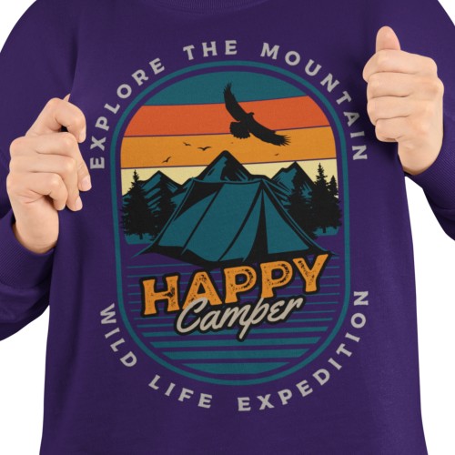 Bluza damska camping Happy Camper – góry namiot outdoor z nadrukiem 2