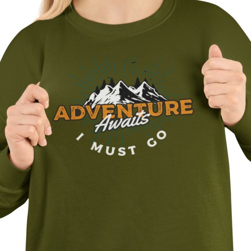 Bluza damska Adventure Awaits – góry trekking podróże z nadrukiem 2