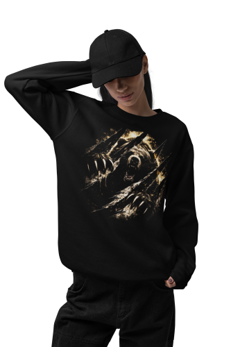 Bluza damska z nadrukiem niedźwiedź grizzly – pazury dzika natura 6