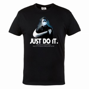 MĘSKA KOSZULKA Z NADRUKIEM NA HALLOWEEN HORROR MICHAEL MYERS JUST DO IT 111