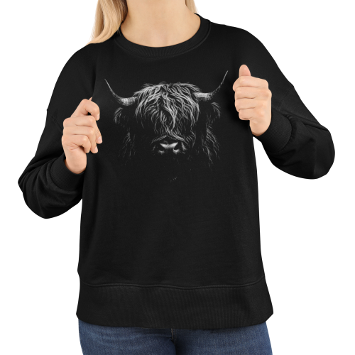 Bluza damska z nadrukiem krowa Highland – szkocka włochata krowa 5