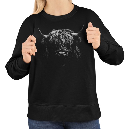 Bluza damska z nadrukiem krowa Highland – szkocka włochata krowa 1