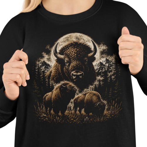 Bluza damska z nadrukiem bizony – bizon góry dzika natura wildlife 2