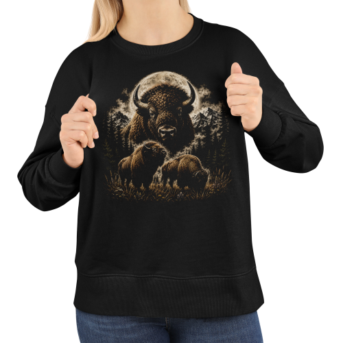 Bluza damska z nadrukiem bizony – bizon góry dzika natura wildlife 3