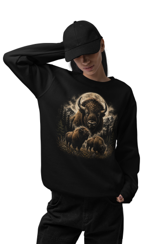 Bluza damska z nadrukiem bizony – bizon góry dzika natura wildlife 6