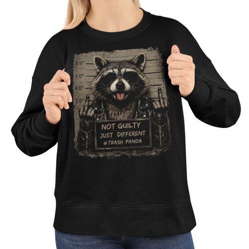 Bluza damska z nadrukiem szop Trash Panda – śmieszna buntownicza