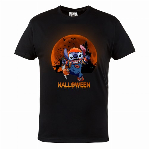 MĘSKA KOSZULKA Z NADRUKIEM NA HALLOWEEN HORROR STICH ZOMBIE HAL115