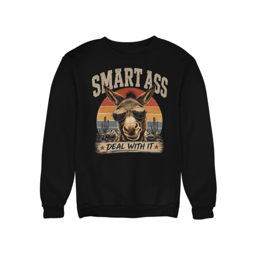 Bluza damska z nadrukiem osioł Smart Ass – zabawna śmieszna retro 4