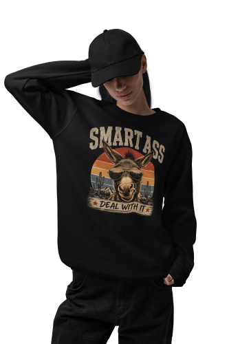 Bluza damska z nadrukiem osioł Smart Ass – zabawna śmieszna retro 6