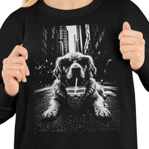Bluza damska z nadrukiem pies w okularach – miejski zabawny streetwear
