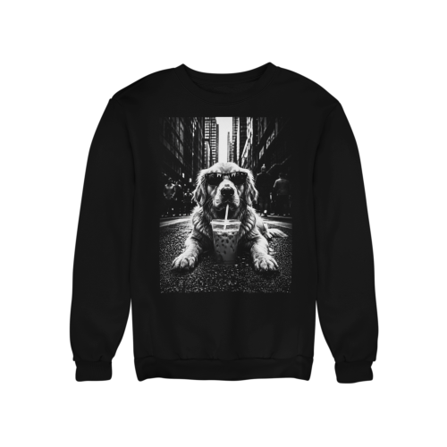 Bluza damska z nadrukiem pies w okularach – miejski zabawny streetwear 3
