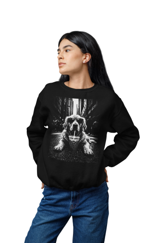 Bluza damska z nadrukiem pies w okularach – miejski zabawny streetwear 4