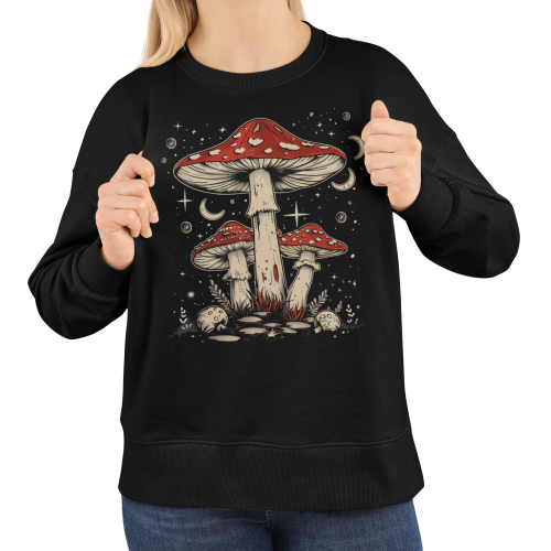 Bluza damska z nadrukiem muchomory grzyby księżyc – Witchy Celestial 4