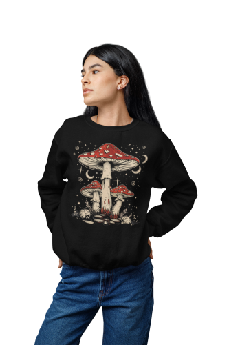 Bluza damska z nadrukiem muchomory grzyby księżyc – Witchy Celestial 3