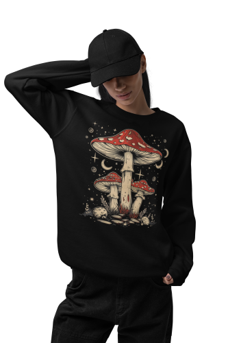 Bluza damska z nadrukiem muchomory grzyby księżyc – Witchy Celestial 6