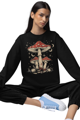 Bluza damska z nadrukiem muchomory grzyby księżyc – Witchy Celestial 7