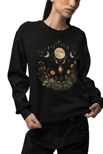 Bluza damska fazy księżyca i kwiaty – Celestial Moon Boho z nadrukiem 4