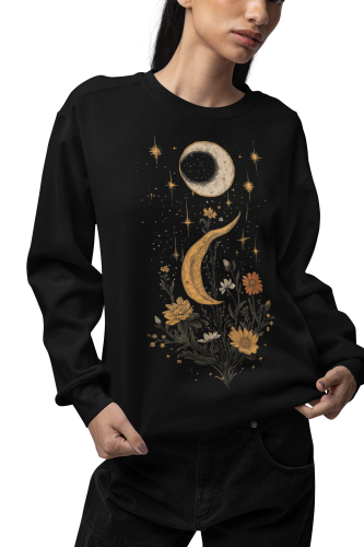 Bluza damska z nadrukiem księżyc zaćmienie kwiaty – Celestial Witchy 4