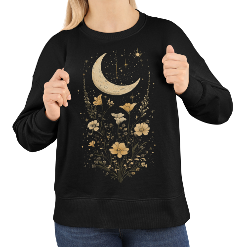 Bluza damska półksiężyc kwiaty i gwiazdy – Celestial Floral Boho 6
