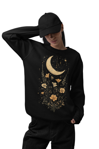 Bluza damska półksiężyc kwiaty i gwiazdy – Celestial Floral Boho 5