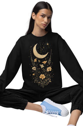 Bluza damska półksiężyc kwiaty i gwiazdy – Celestial Floral Boho 7