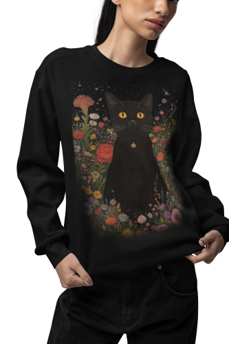 Bluza damska kot w kwiatach – magiczna bluza dla kociary Witchy 4