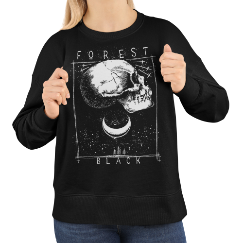 Bluza damska z nadrukiem czaszka i księżyc Forest – Gothic Skull 6