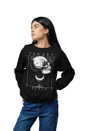 Bluza damska z nadrukiem czaszka i księżyc Forest – Gothic Skull 4