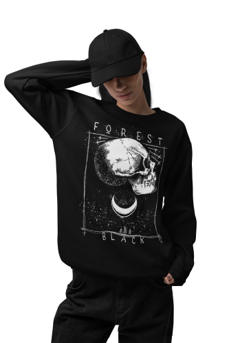 Bluza damska z nadrukiem czaszka i księżyc Forest – Gothic Skull 5