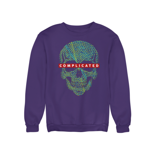 Bluza damska z nadrukiem kolorowa czaszka Complicated – Streetwear Skull 3