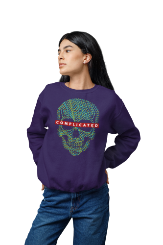 Bluza damska z nadrukiem kolorowa czaszka Complicated – Streetwear Skull 4