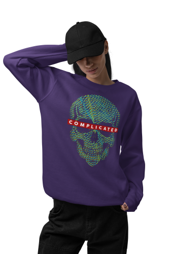 Bluza damska z nadrukiem kolorowa czaszka Complicated – Streetwear Skull 5