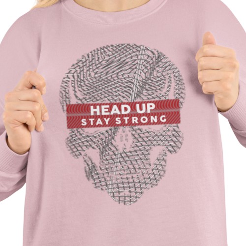 Bluza damska z nadrukiem czaszka Head Up Stay Strong – motywacyjna 2