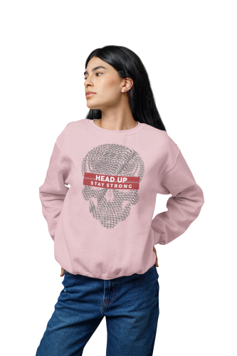 Bluza damska z nadrukiem czaszka Head Up Stay Strong – motywacyjna 4