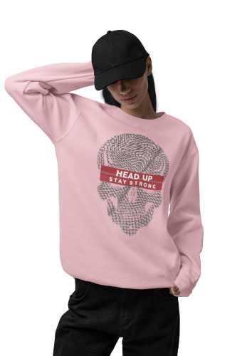 Bluza damska z nadrukiem czaszka Head Up Stay Strong – motywacyjna 6