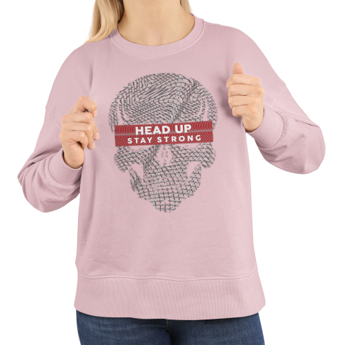 Bluza damska z nadrukiem czaszka Head Up Stay Strong – motywacyjna 5