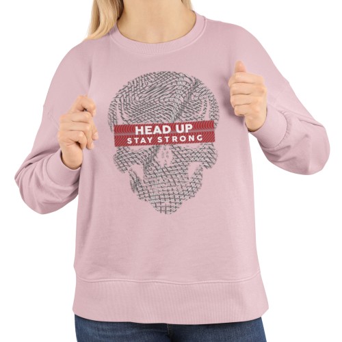 Bluza damska z nadrukiem czaszka Head Up Stay Strong – motywacyjna