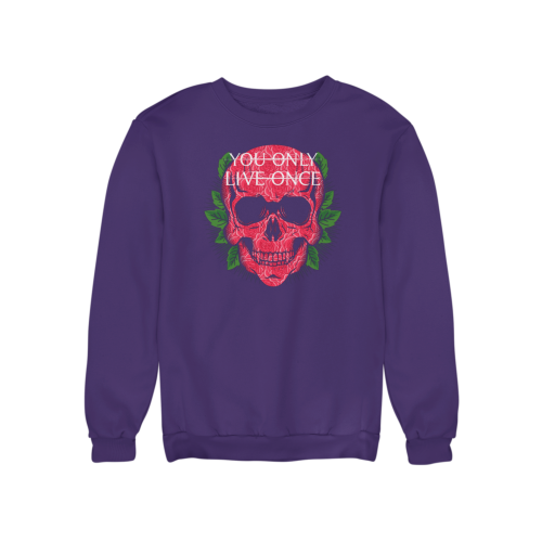 Bluza damska z nadrukiem czaszka róże You Only Live Once – Floral Skull 4