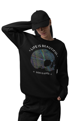 Bluza damska z nadrukiem czaszka Life Is Beautiful – alternatywna Skull 5