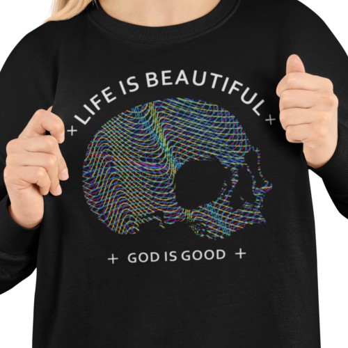 Bluza damska z nadrukiem czaszka Life Is Beautiful – alternatywna Skull 2