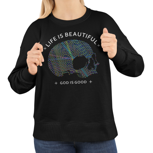 Bluza damska z nadrukiem czaszka Life Is Beautiful – alternatywna Skull 6