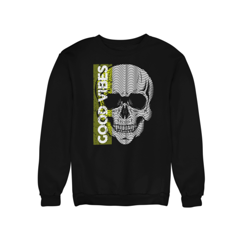 Bluza damska z nadrukiem czaszka Good Vibes – nowoczesna Optical Skull 12