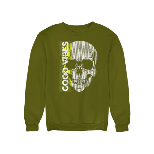 Bluza damska z nadrukiem czaszka Good Vibes – nowoczesna Optical Skull 3