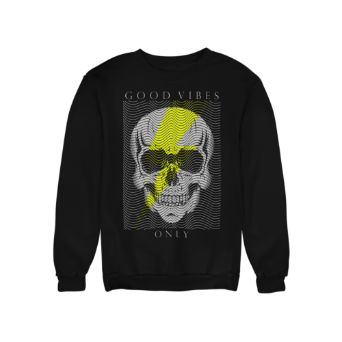 Bluza damska z nadrukiem czaszka Good Vibes Only – Streetwear Skull 10