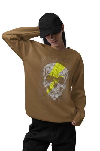 Bluza damska z nadrukiem czaszka Good Vibes Only – Streetwear Skull 5