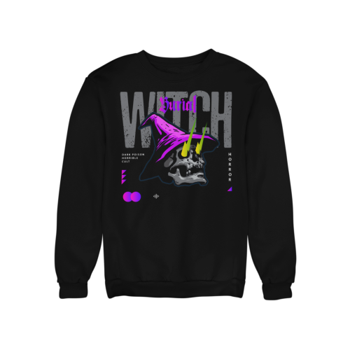 Bluza damska z nadrukiem czaszka wiedźma Witch – Gothic Horror Skull 3