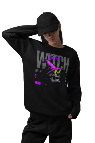 Bluza damska z nadrukiem czaszka wiedźma Witch – Gothic Horror Skull 6